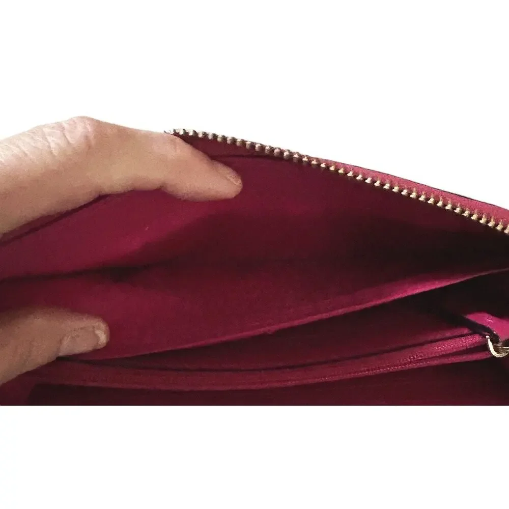 Kate Spade Layton Wellesley Leather Wallet Wristlet Hot Pink